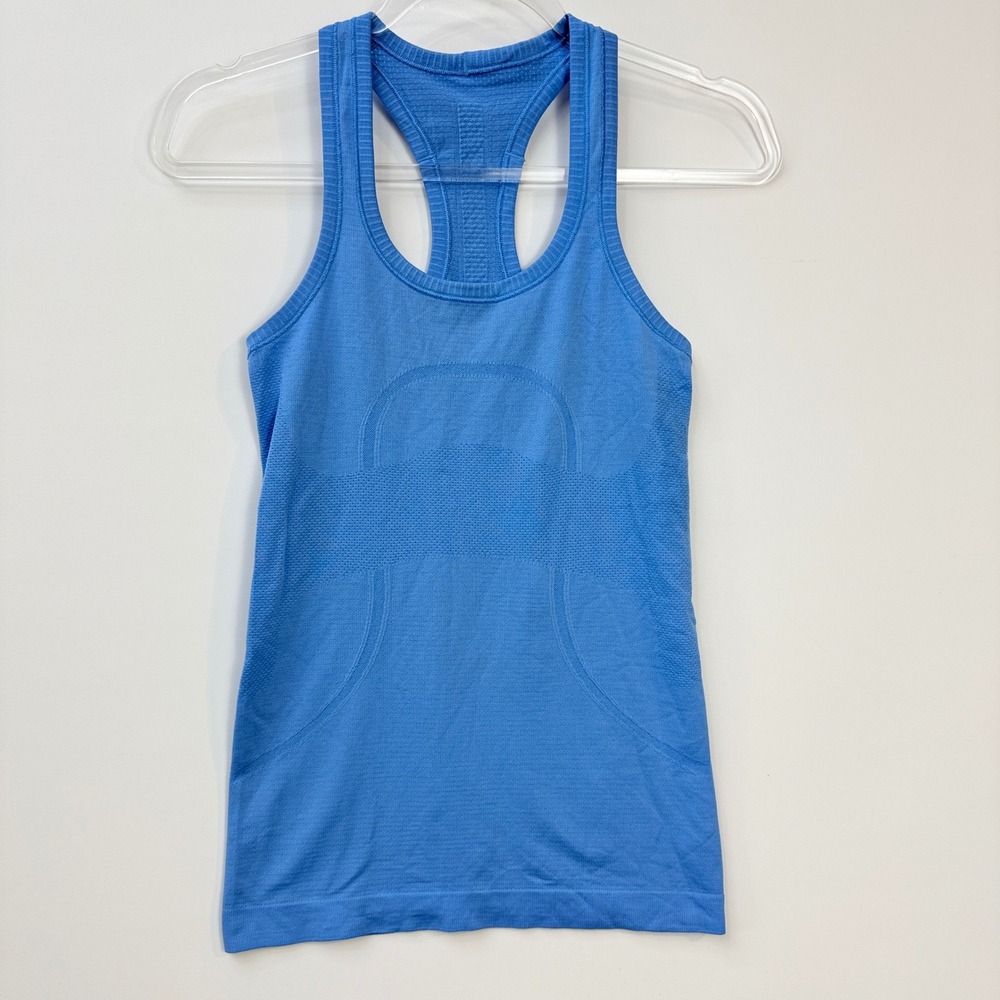 Lululemon Swiftly Tech Racerback Womens 4 Brisk Blue Seamless Running Tank Top